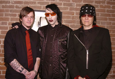 Cyril Helnwein, Marilyn Manson and Gottfried Helnwein at "The Ethereal" opening, March 2005