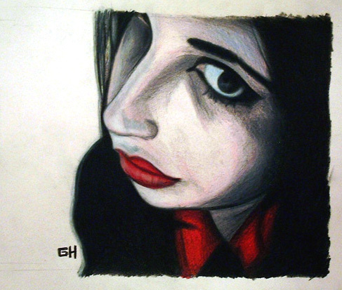 Sad Angel (2004) - Drawing By River Hunt