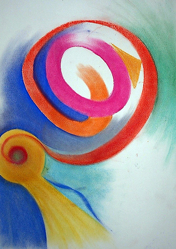 Spiral Of Colour (1999) - Chalk Drawing By River Hunt